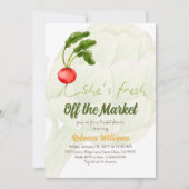 彼女は市場のブライダルシャワーを離れている 招待状 (正面)