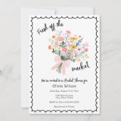 彼女は市場のブライダルシャワーを離れている 招待状 (正面)