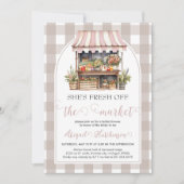 彼女は市場のブライダルシャワーを離れている 招待状 (正面)