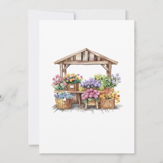 彼女は市場のブライダルシャワーを離れている 招待状 (裏面)