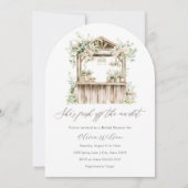 彼女は市場のブライダルシャワーを離れている 招待状 (正面)