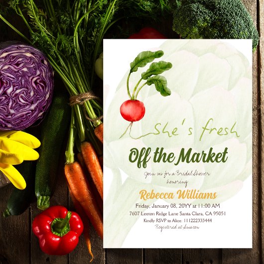 彼女は市場のブライダルシャワーを離れている 招待状
