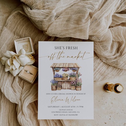 彼女は市場のブライダルシャワーを離れている 招待状