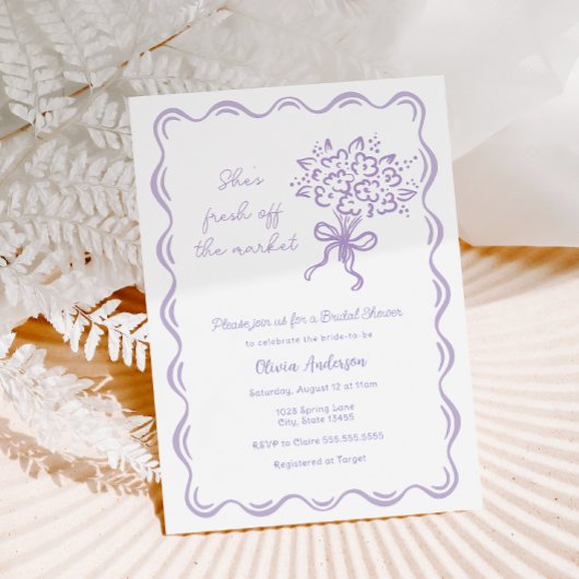 彼女は市場のブライダルシャワーを離れている 招待状