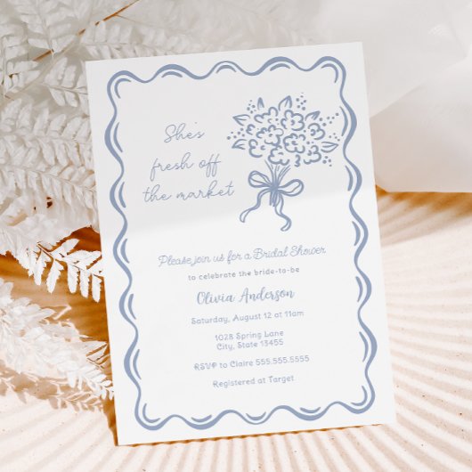 彼女は市場のブライダルシャワーを離れている 招待状
