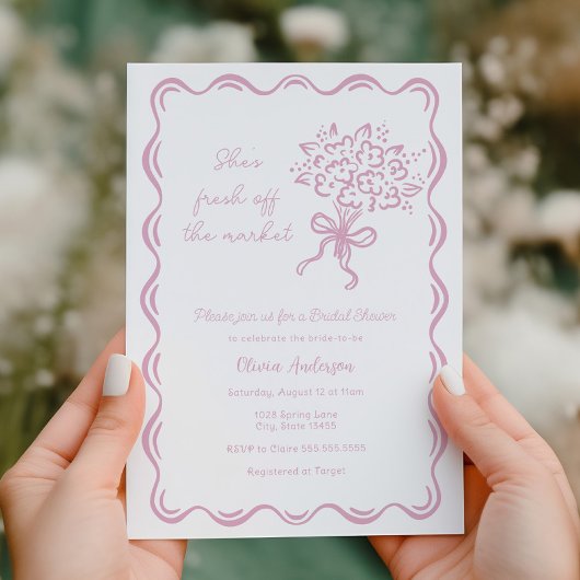 彼女は市場のブライダルシャワーを離れている 招待状
