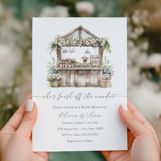 彼女は市場のブライダルシャワーを離れている 招待状