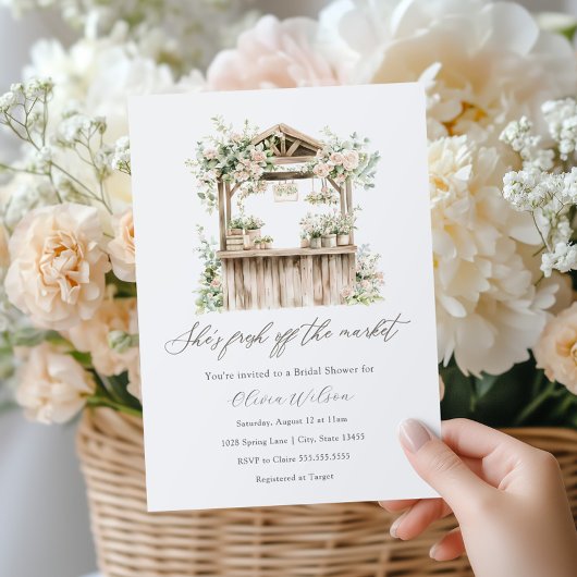 彼女は市場のブライダルシャワーを離れている 招待状