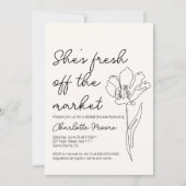 彼女は市場のブライダルシャワーを離れている 招待状 (正面)