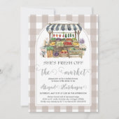 彼女は市場のブライダルシャワーを離れている 招待状 (正面)