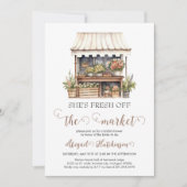 彼女は市場のブライダルシャワーを離れている 招待状 (正面)