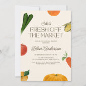 彼女は市場のブライダルシャワーを離れている 招待状 (正面)