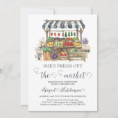 彼女は市場のブライダルシャワー投資をオフに 招待状 (正面)