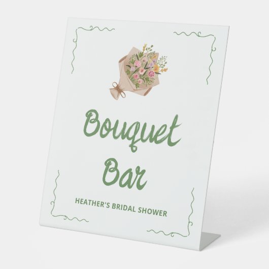 彼女は市場のブーケのバーのサインをオフ 台座サイン (正面)