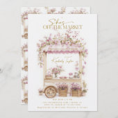 彼女は市場のワイルドフラワーのブライダルシャワー 招待状 (正面/裏面)