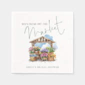 彼女は市場の名前をオフにブライダルシャワー スタンダードカクテルナプキン (正面)