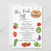 彼女は市場の看板ブライダルシャワーを離れている 招待状 (正面)
