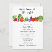 彼女は市場の野菜のブライダルシャワーをオフに 招待状 (正面)