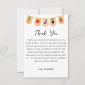 彼女は市場の野菜のブライダルシャワーを離れている サンキューカード (正面)