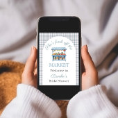 彼女は市場の青いブライダルシャワーから離れている 招待状