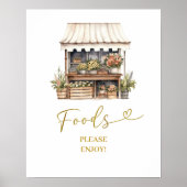 彼女は市場の食品のパーティー標識から外れている ポスター (正面)