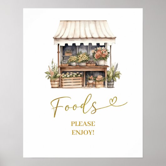 彼女は市場の食品のパーティー標識から外れている ポスター (正面)