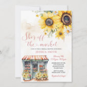 彼女は市場ひまわりブライダルシャワー 招待状 (正面)