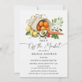 彼女は市場農家市場ブライダルシャワー 招待状 (正面)