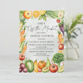 彼女は市場農家市場ブライダルシャワー 招待状 (スタンド正面)