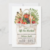 彼女は市場農家市場ブライダルシャワー 招待状 (正面)