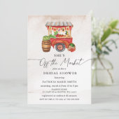 彼女は市場農家市場ブライダルシャワー 招待状 (スタンド正面)