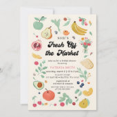 彼女は市場農家市場ブライダルシャワー 招待状 (正面)