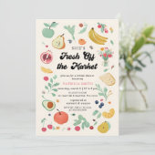 彼女は市場農家市場ブライダルシャワー 招待状 (スタンド正面)