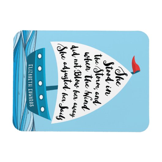 彼女は帆の引用文磁石を調整した マグネット (横)