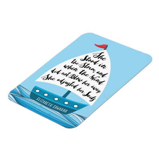 彼女は帆の引用文磁石を調整した マグネット (左側)