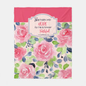 彼女は希望1のCorinthiansの1:9の聖書の詩に握ります フリースブランケット (正面)