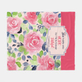 彼女は希望1のCorinthiansの1:9の聖書の詩に握ります フリースブランケット (正面(横))