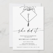 彼女は帽子とタッセル卒業式パーティーをやった 招待状 (正面)