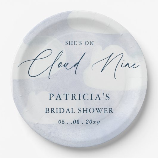 彼女は幸せの絶頂にいる 花嫁のシャワー ペーパープレート (正面)