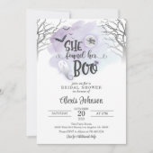 彼女は幽霊(Purp)でブーブライダルシャワーを見つけた 招待状 (正面)