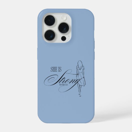彼女は強い箴言31:25 iPhoneケース (裏面)