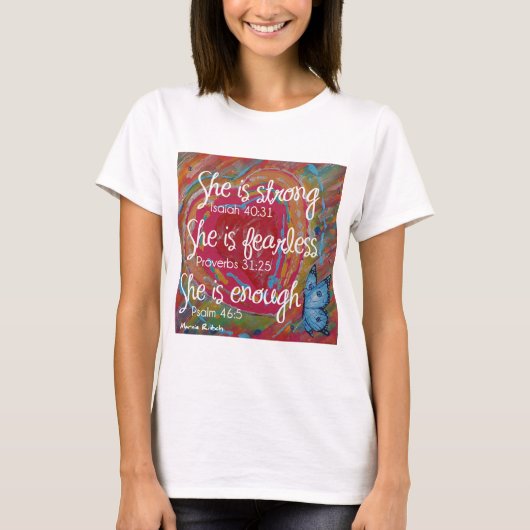 彼女は強い聖なる書物、経典のTシャツです Tシャツ (正面)