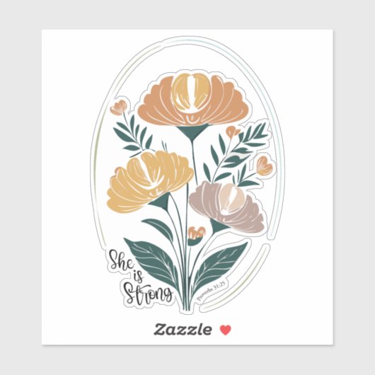 彼女は強い詩編ボホクリスチャン感動的T シール (シート)