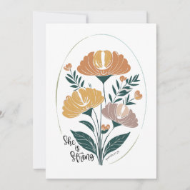 彼女は強い詩編ボホクリスチャン感動的T 招待状