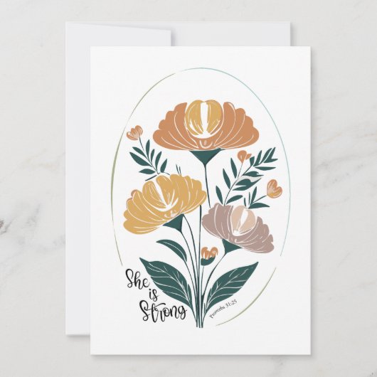 彼女は強い詩編ボホクリスチャン感動的T 招待状 (正面)