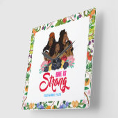 彼女は強い諺である31:25黒い女性メラニン スクエア壁時計 (傾斜)