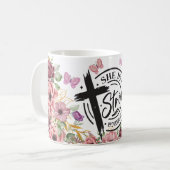 彼女は強い諺である31:25 コーヒーマグカップ (正面左)