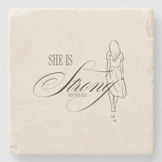 彼女は強い諺である31:25 ストーンコースター (正面)
