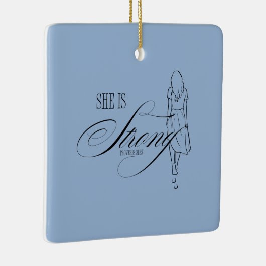 彼女は強い諺である31:25 セラミックオーナメント (右)