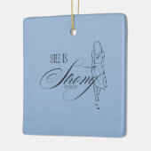 彼女は強い諺である31:25 セラミックオーナメント (左)